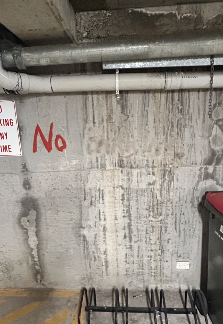 Laser graffiti removal result on sandstone surface